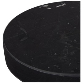 Black Marble 8" Wide x 1" High Round Pedestal Lamp Riser - 360 Lighting