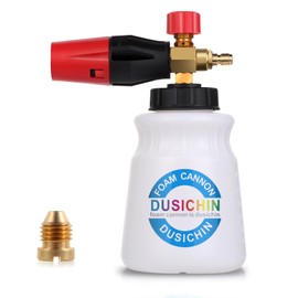 DUSICHIN Foam Cannon Soap Cannon for Pressure Washer Foam Gun Soap Sprayer 4000 PSI Wide Neck Snow Foam Gun Adjustable Nozzle Car Washer with 1L Container Additional Orifice Nozzle 1.04mm DUS2401