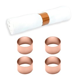 Echtwerk Stainless Steel Napkin Ring Set, Circle Design, Napkin Holder, Napkin Buckles, Universal, Table Decoration for Weddings, Diameter 4 cm, Copper Edition, 4 Pieces