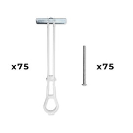 TITAN ANCHORS 75-Pack 3/16"-24 Heavy Duty Quick Toggle Anchors with Bolts Set | for Drywall, Metal Studs, and Concrete Block | Holds 240+ Lbs. | 75 Toggles + 75 Bolts
