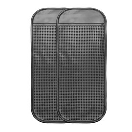 HARFINGTON 2pcs Car Dashboard Anti-Slip Mat 8" x 3" Universal Sticky Dash Pad Washable Reusable Car Non-Slip Mats for Phone Keys Sunglasses Electronic Devices, Black