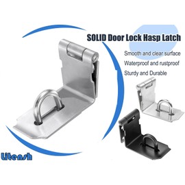 Litensh 4 Inch 90 Degree Right Angle Door Latch Safety Lock Hasp Lock Hinge Lock Device for Door Silver