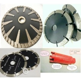 Roxx Diamond 1 3/8" core bit 8 Pack 5" Convex segment cutting Tuck Point blade stone