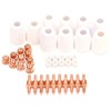 40Pcs Plasma Cutter Consumables Cutting Extended Electrode Electric Nozzle Ceramic