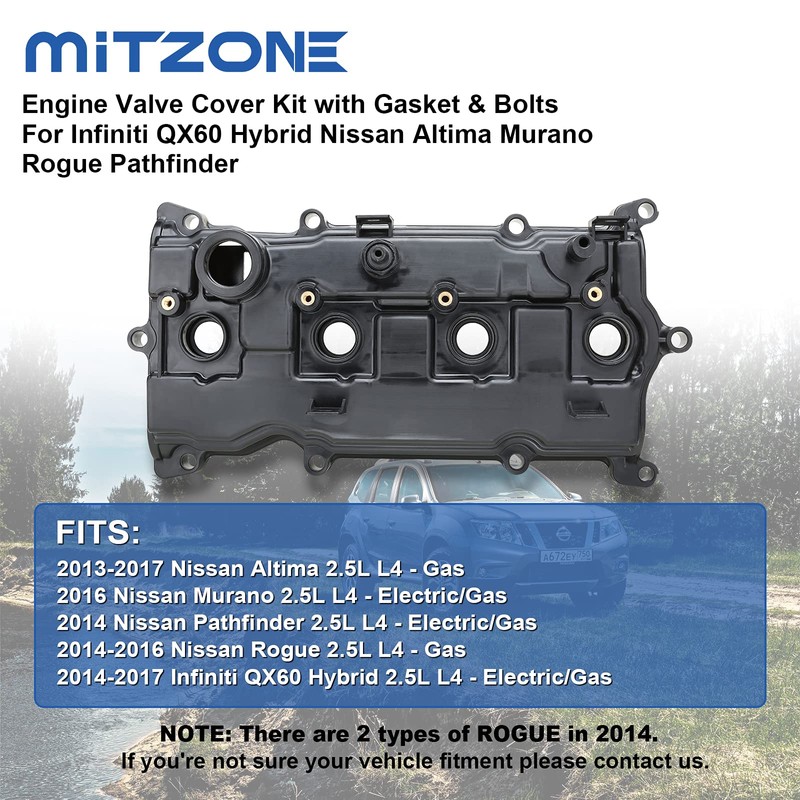 MITZONE Engine Valve Cover Compatible with 2014-2017 Nissan Altima Rogue