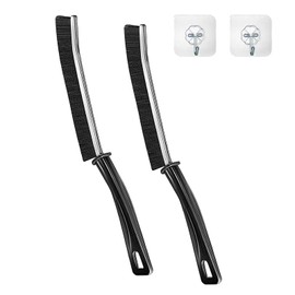 Crevice Cleaning Brushes, Hard-Bristled Gap Cleaning Brushes, Window Groove Cleaning Brushes, Small Cleaning Brushes for Showers, Bathtubs, Kitchens (2pcs-Black)