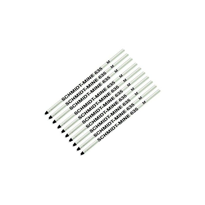 10 Pack -Schmidt 635 Mini D1 Refills - Black