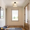 13'' Semi Flush Mount Ceiling Light Fixture,3-Light Black Light Fixtures