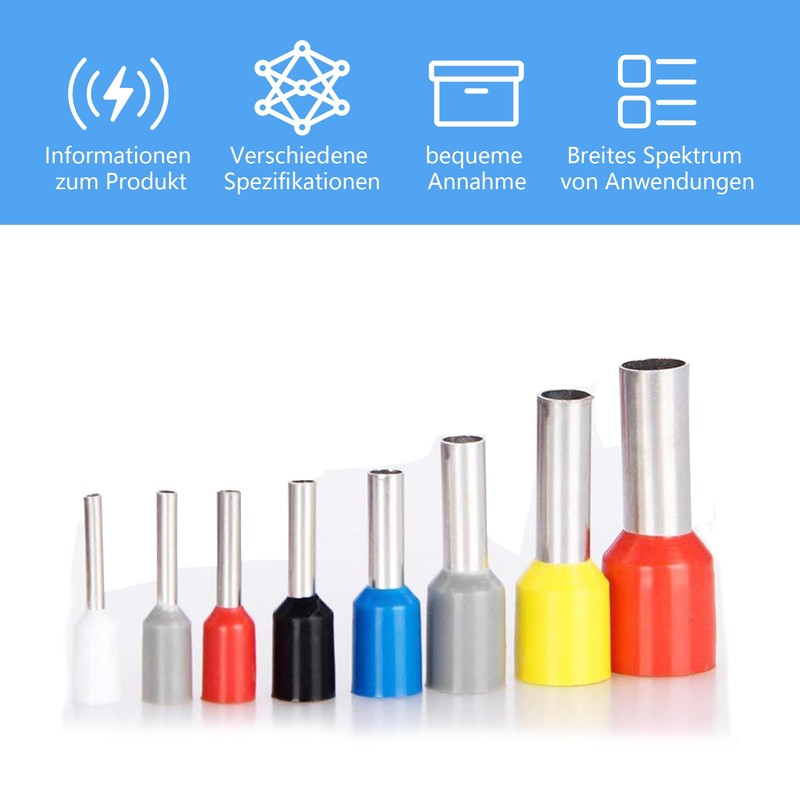 Wire End Ferrules Set 2000 Pieces, Wire End Ferrules 0.5