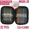 Crochet Hook Set Kit Yarn Knitting Needles Ergonomic Plastic Metal