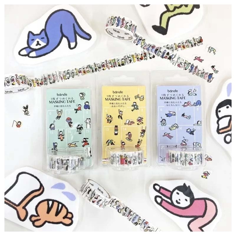 Bande 1-Sheet Peelable Masking Tape "People Living in a Notebook"