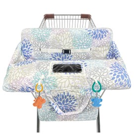 Shopping Cart Cover for Baby,2-in-1 High Chair Cover Soft,Portable,and Machine Washable,Comfortable Cotton Seat Pad with Safety Harness and Portable Cloth Bag,Fits All Supermarkets and Restaurants