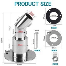 EXLECO Diesel Auxiliary Heater Pipe Exhaust for 24 mm Exhaust Hose, Through Hull Exhaust Skin Adjustment, Stainless Steel 316 Ship Exhaust Pipe Exhaust, Diesel Heating Accessories for Truck, Boat, Car
