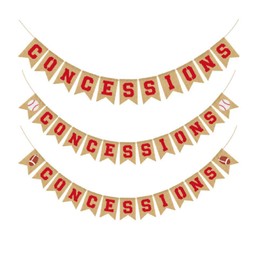Baseball Theme Concessions Banner Burlap Bunting Banner Garland for Sports Party Decoration -#2