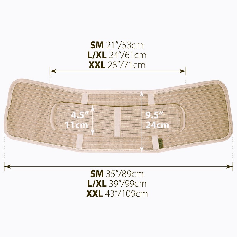 ORTONYX Ergonomic Abdominal Binder Waist and Lower Back Support Belt,