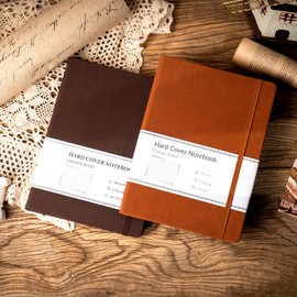 CAGIE 320 Pages Journal for Men Women 100 Gsm Paper Hardcover Journaling Notebooks A5 Leather Notebook Lined Journals for Writing Travel Work Note Taking Diary, 5.7x8.3 In, Brown