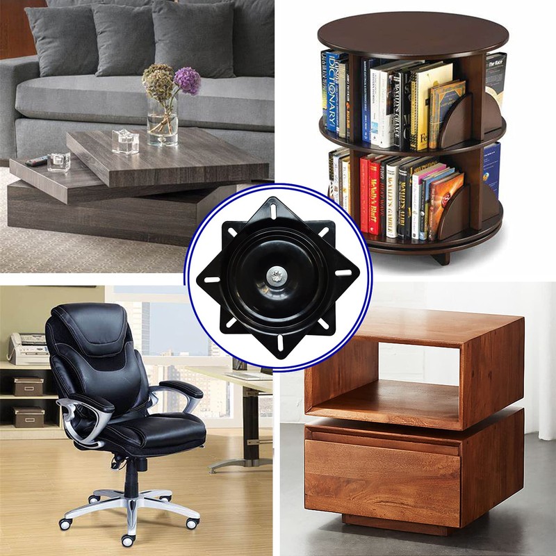 2Pack Heavy Duty Bar Stool Swivel Plate, 6Inch Chair Base