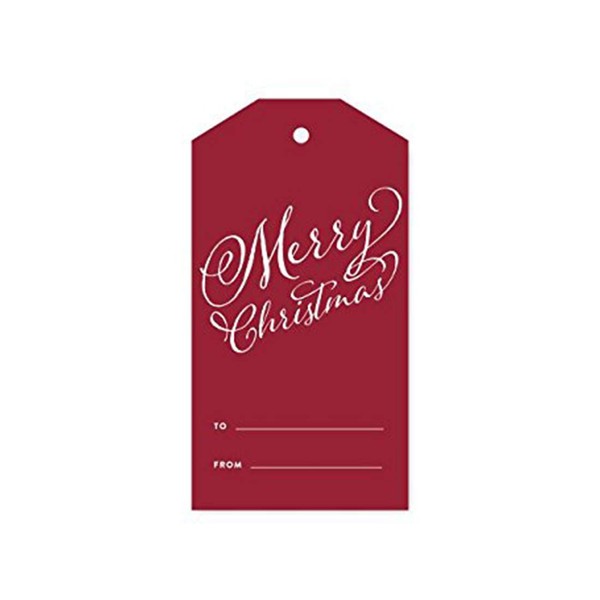Andaz Press Christmas Collection, Classic Gift Tags, Stylized Merry Christmas To From, Red, 12-Pack