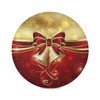 ALAZA Christmas Bells and Red Bow Round Placemats for Dining