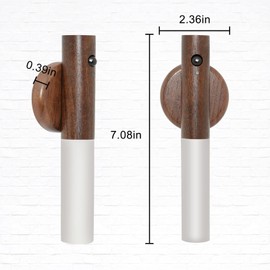 FR.Tooc Motion Sensor Night Light, Motion Activated Night Light,Wall Lights Battery Operated,Rechargeable Wall Lights,Suitable for Kids Bathroom，Corridors, Closet ，Stairs, Bedrooms (Walnut Wood 1PC)