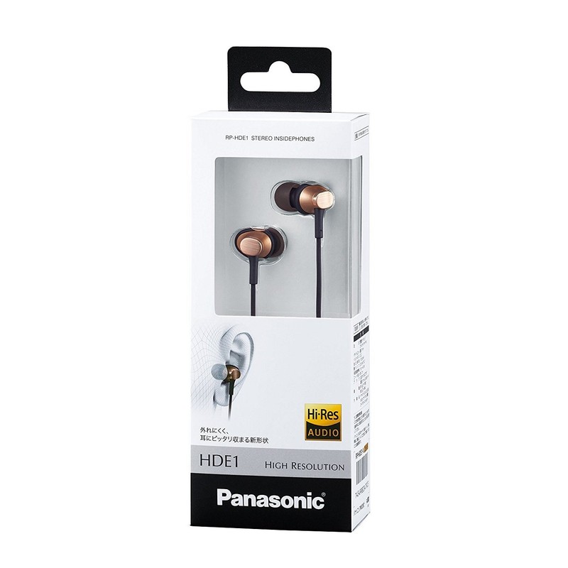 Panasonic RP-HDE1-N High Resolution Earphones, In-Ear Type, Gold