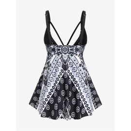 ROSE GAL Traje de baño tankini para mujer, talla grande, con pantalones cortos, curvos, dos piezas, negro_7, L Más
