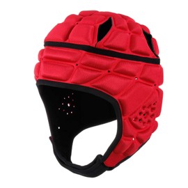Surlim Rugby Helmet Headguard Headgear for Soccer Scrum Cap Soft Protective Helmet for Kids Youth Red Small