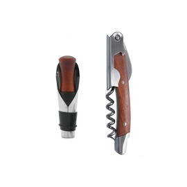 Lutong Wine Opener/Pourer - Professional Corkscrews for Wine Bottles w/Foil Cutter and Cap Remover - Manual Wine Key for Servers, Waiters, Bartenders and Home Use