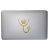 Stethoscope with Paw Print 9 inch Gold Indoor Outdoor Vinyl