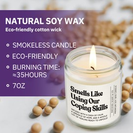 Encoink Therapist Gifts for Women Men, Gifts for School Counselor, Social Worker, Psychologist, Mental Health, Funny Coping Skills Candle for Stress Relief, Healing, Emotional Support, Lavender
