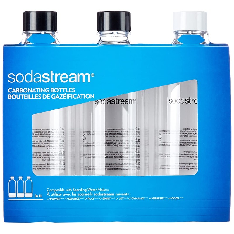 SodaStream 2260525 Wasserflasche, Kunstoff, multi, 3er Pack (3x1 Liter), 464