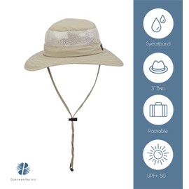 Dorfman Pacific Men's Bonnie Mesh Sides Hat, Khaki, XX-Large