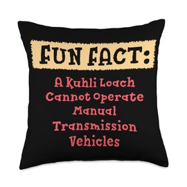 Witty Animal Meme Fishkeeping Joke Animal Joke A Kuhli Loach Can't Drive MT Funny Animal Pun Humor Throw Pillow, 18x18, Multicolor