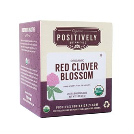 Organic Positively Botanicals Company, Red Clover Blossoms Herbal Tea Bags, 20 Count