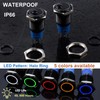 DMWD 2PCS 19MM Latching Push Button Switch Ring Led 12V-24V