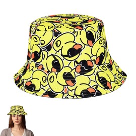 Syylqyr Yellow Sunglasses Duck Fisherman Bucket Hat,Men's Bucket Hats Women for Party Beach Travel Fishing Hiking Camping Accessory for Any Outdoor Activity, Gift for Family Friends Colleagues