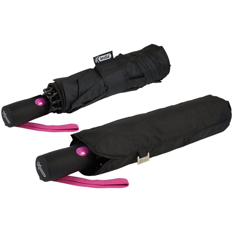 iX-brella Reverse Reverse Opening Fiberglass Pocket Umbrella with Coloured Spokes,