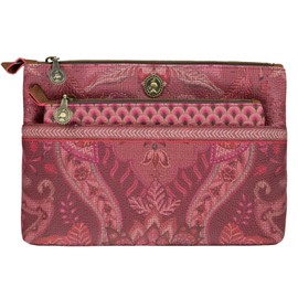 PiP Studio Kyoto Festival Women's Cosmetic Bag Toiletry Bag 2 in 1 Cosmetic Bag, Kyoto Festival Dark Pink