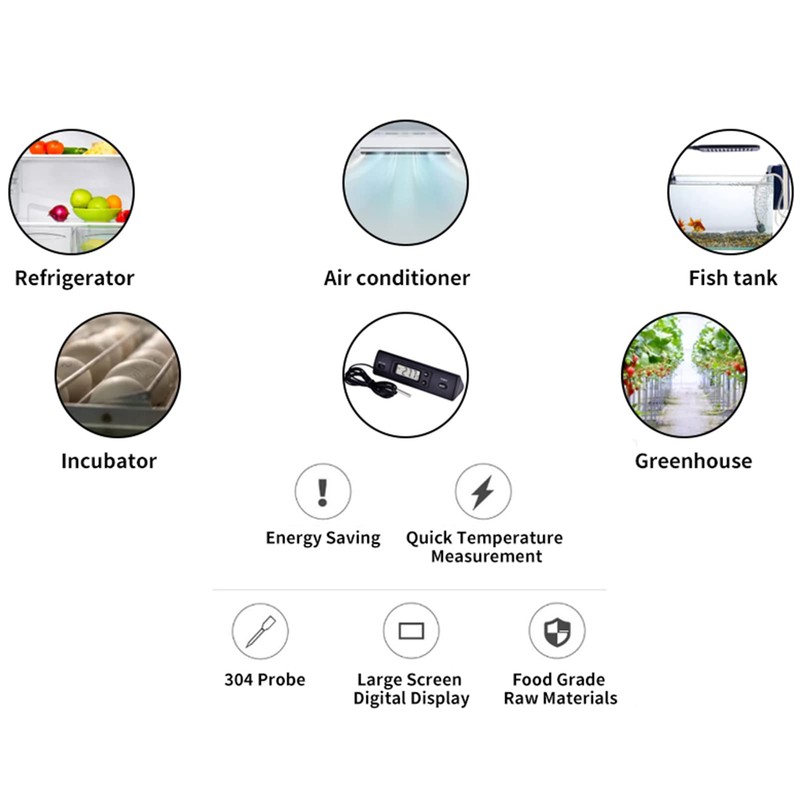 Electronic Thermometer Digital LCD Fridge Thermometer Meter Thermometer for Vehicles