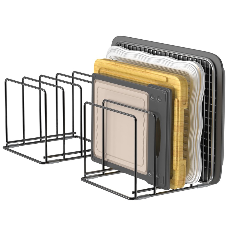 LAEMYFYRE Kitchen Organizer Rack - 4-Slot Heavy-Duty Holder for Cutting