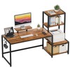 GreenForest Computer Desk 67 inch with Printer Shelf, Reversible Office