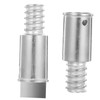 Mikinona 2pcs Threaded Handle Tips for Broom and Mop Metal