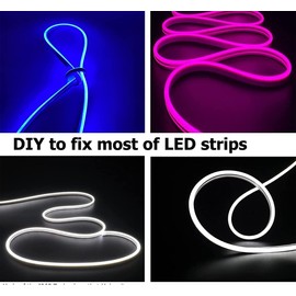 iNextStation Neon LED Strips Light Accessories, 10pcs Led Neon Mounting Clips and 10pcs Screws for 6x12mm LED Neon Rope Light, DIY, Bedroom Decor