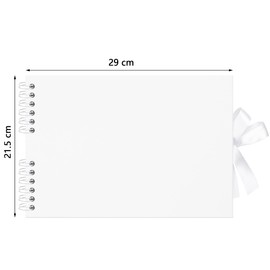 Remowith 29 x 21.5 cm 40 Pages DIY Scrapbook Photo Album Hardcover Kraft Blank Page Memory Book for Wedding Anniversary Family Baby White