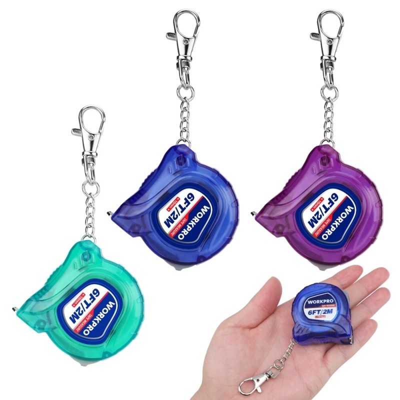 WORKPRO 3 Pcs Keychain Tape Measure Set 6FT Retractable Pocket