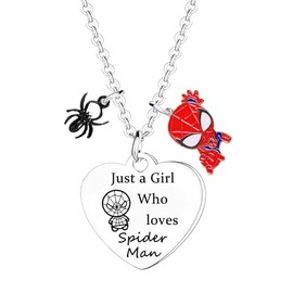 DBIMSPC Superhero Necklace Daughter Gifts Pendant Necklace Superhero Accessories Granddaughter Necklace Superhero Gifts for Friends Sister Movie Fans Gifts