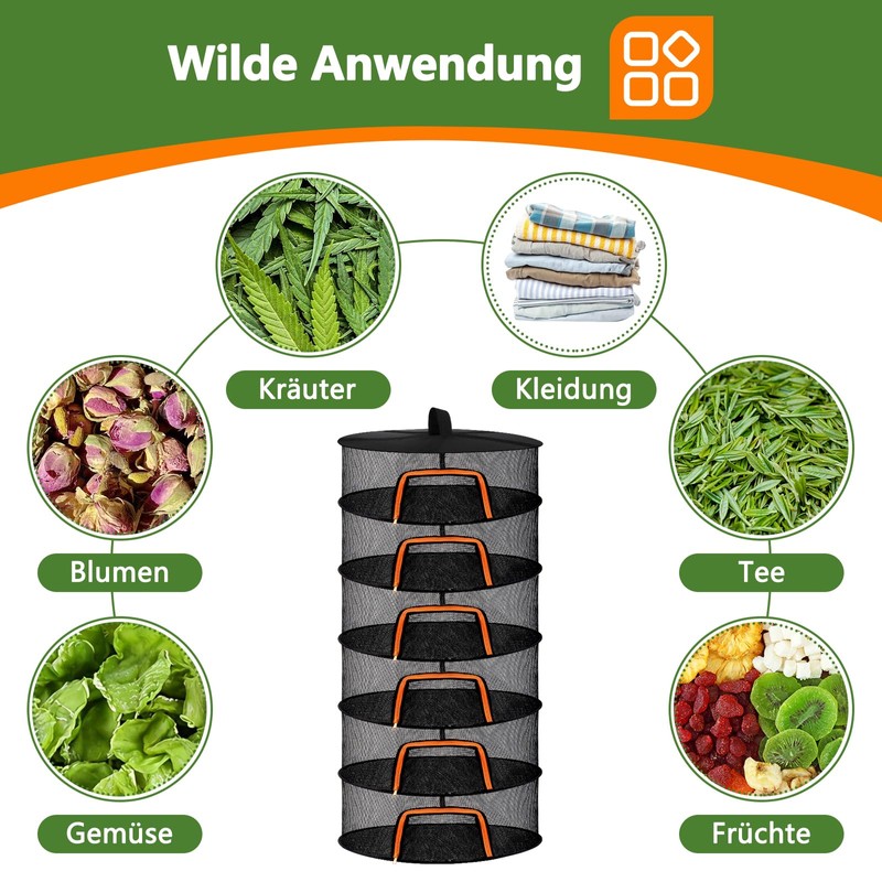 Desy & Feeci Herb Drying Net, 6-Layer Herb Dryer Hanging