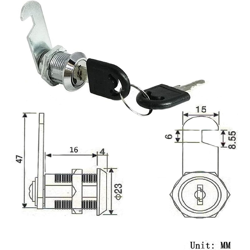 2 Packs Cabinet General Tubular Cam Lock Key Set, Alike