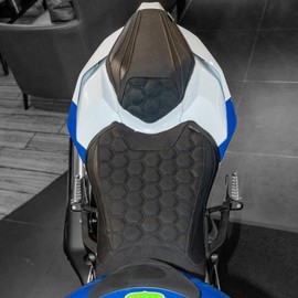 Motorcycle Front Driver Rear Passenger Seat Cover for Kawasaki Ninja ZX-10R ZX-10RR ZX-10 R RR 2021 2022 2023 2024 2025 Pillion Cushion Seat Pad Replacement Set (Carbon Finer Look)