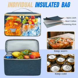 aocrin Lunch Backpack, 15.6 Inch Laptop Backpack with USB Port, Stylish Nurse, Teacher and Work Bag with Insulated Cooler Lunch Box for Women, Blue